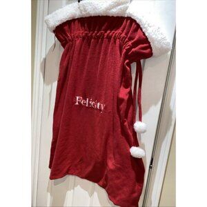 Pottery Barn Kids Felicity Large Red Fleece Santa Bag Sack Christmas Stocking
